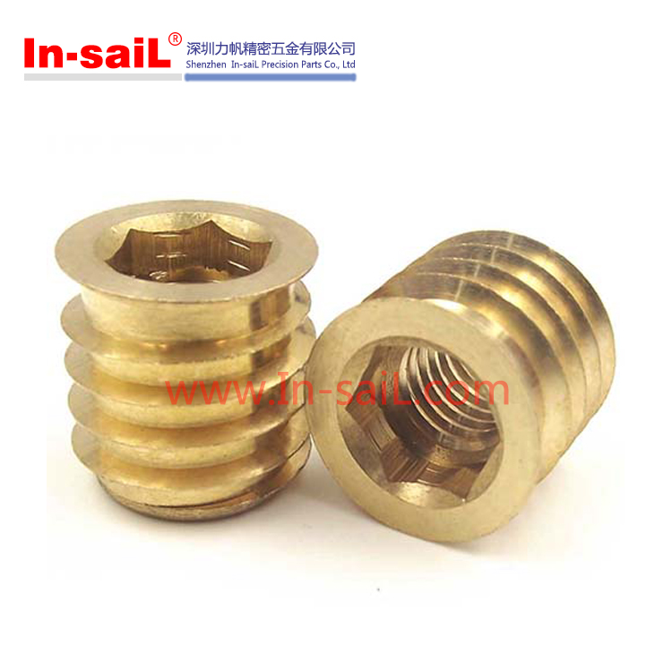 8-32 Threaded Insert for Wood/Plastic Solid Brass