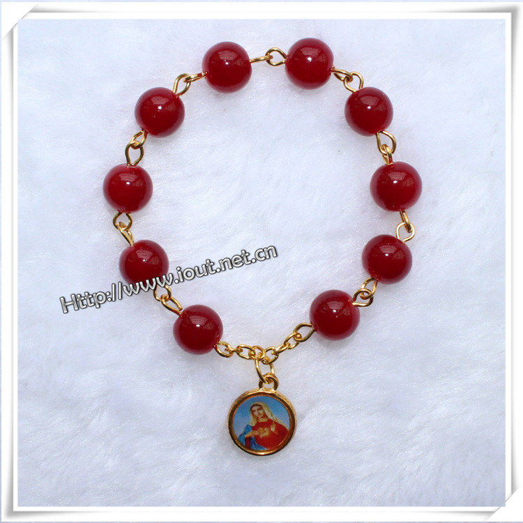 Glass Beads Decade Rosary with Cross, Glass Decade Rosary (IO-ce083)