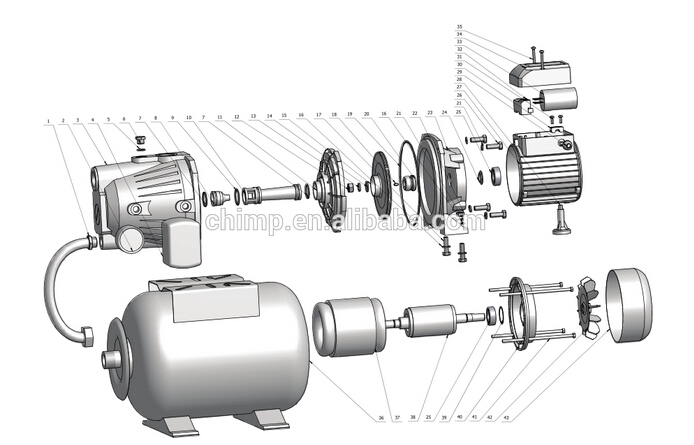 Chimp Aujet-100s 1HP Self-Priming Auto Electric Jet Water Pump