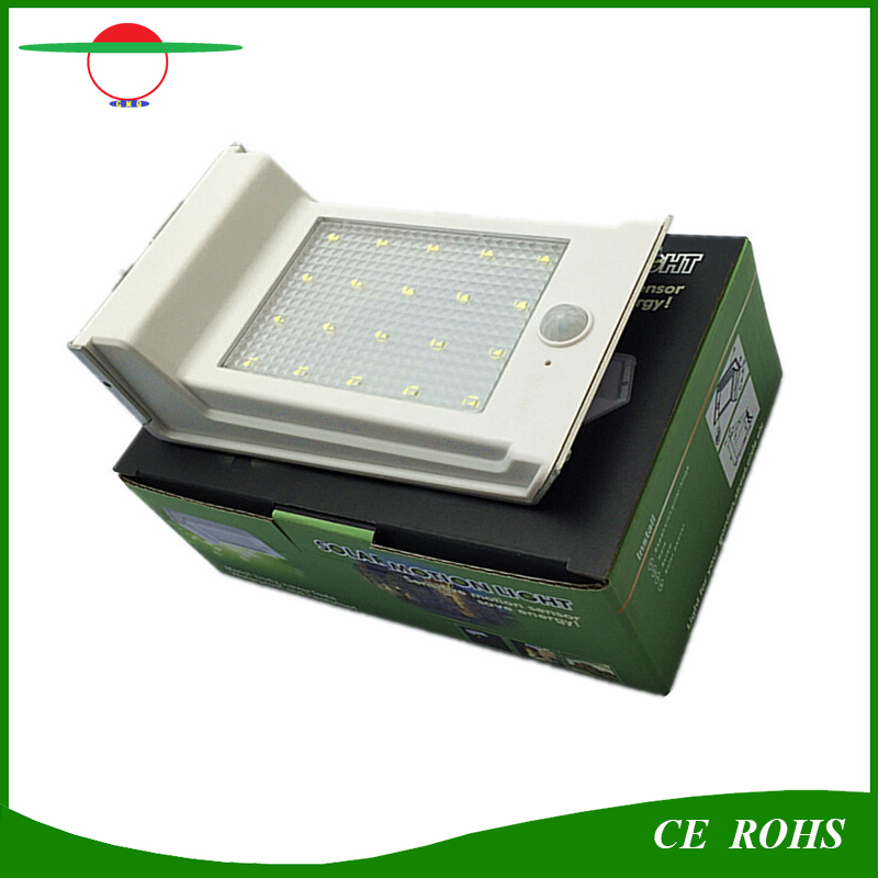 New Arrival Updated Competitive Price 20LED Solar Wall Light PIR Motion Sensor Solar Garden Lamp Dim Light with Replaceable Battery