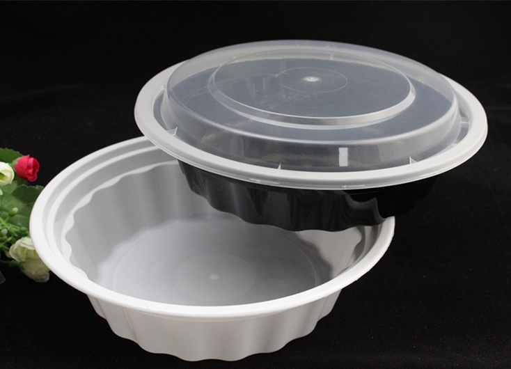 2500ml PP Plastic Microwavable Disposable Round Food Container with Lid/Cover