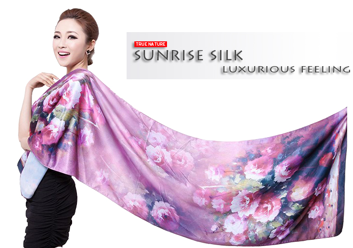 Hand Painted Silk Scarves for Lady