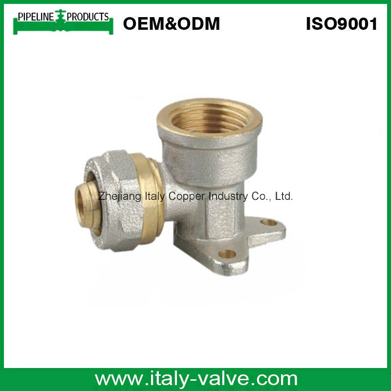 Brass Forged Plated Wall Plate Elbow (AV9058)