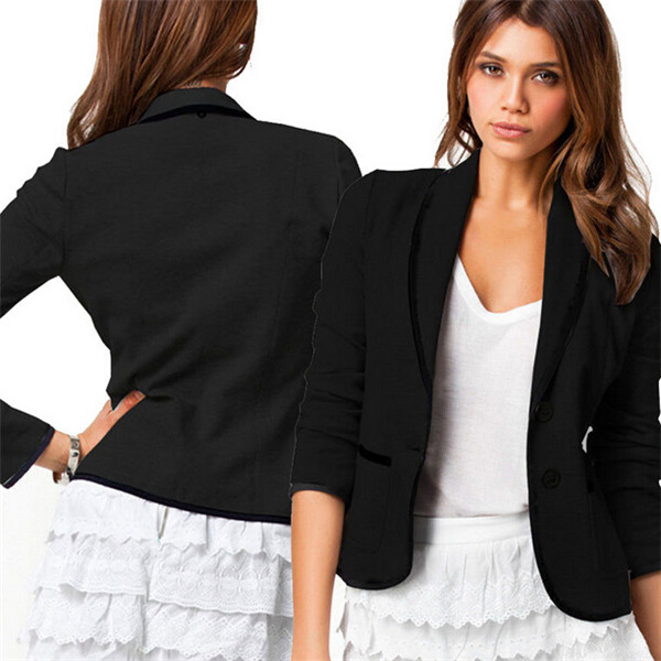 Autumn Fashion One Button Lapel Short Business Women Formal Coat