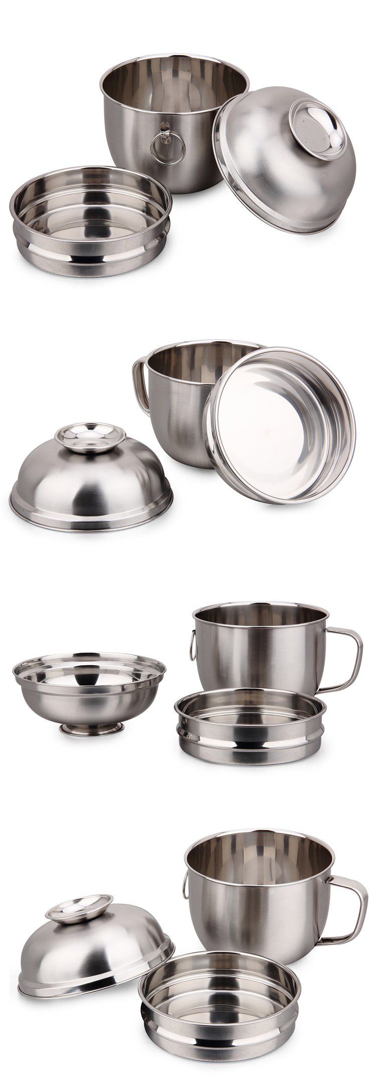 2-Layer Stainless Steel Snack Cup / Takeaway Food Bowl