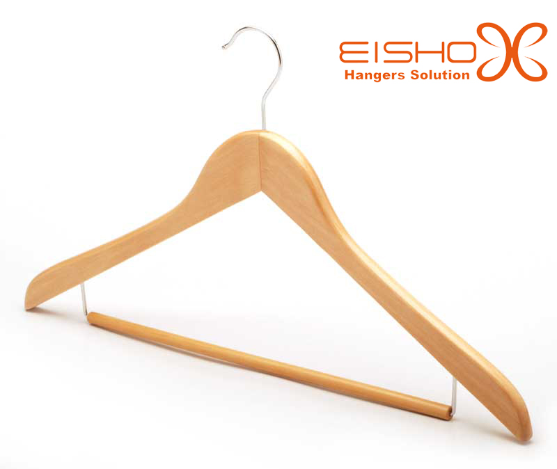 Wooden Suit Hanger With Pant-Locking Bar (MP639)