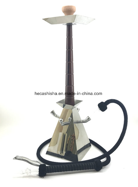 New Design Stainless Steel Wood Nargile Smoking Pipe Hookah Shisha