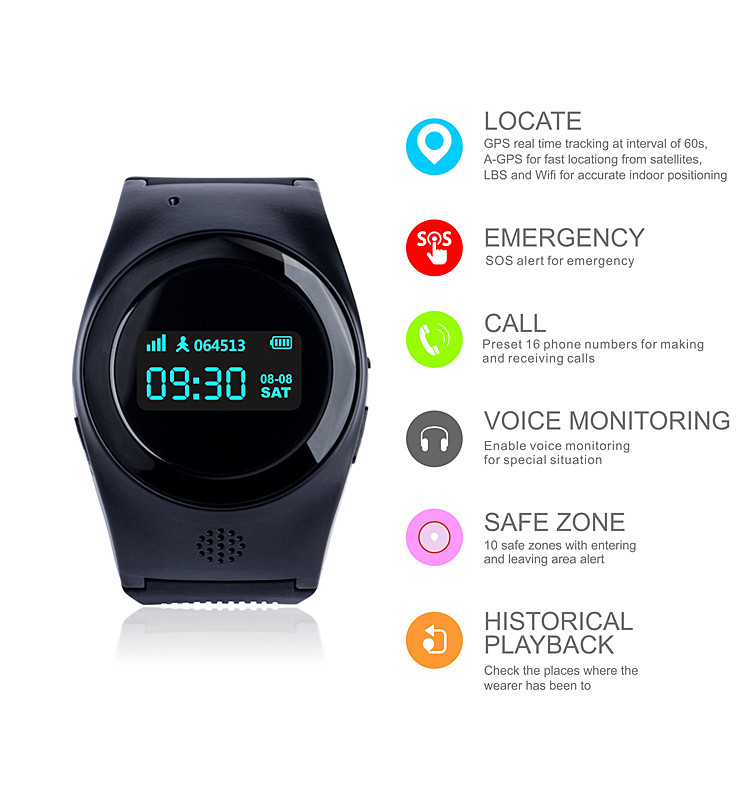 GPS Watch Tracker for Senior Citizen with SOS Alarm Function (R11)