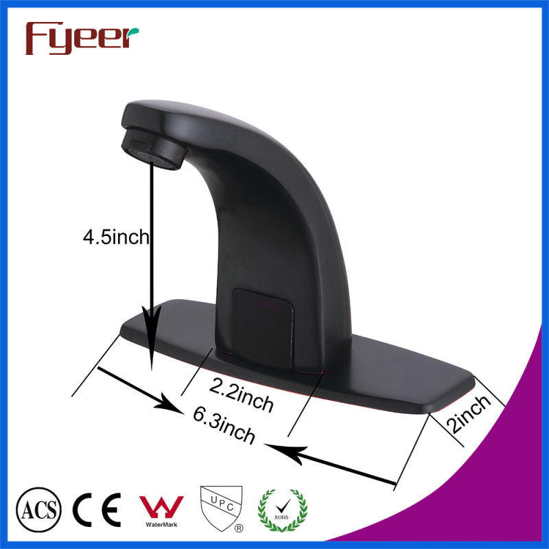 Fyeer New Cold and Hot Water Washbasin Black Sensor Tap with Temperature Adjust Valve