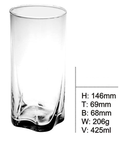 Clear Water Glass Cup Drinking Glass Glassware Kb-Hn071