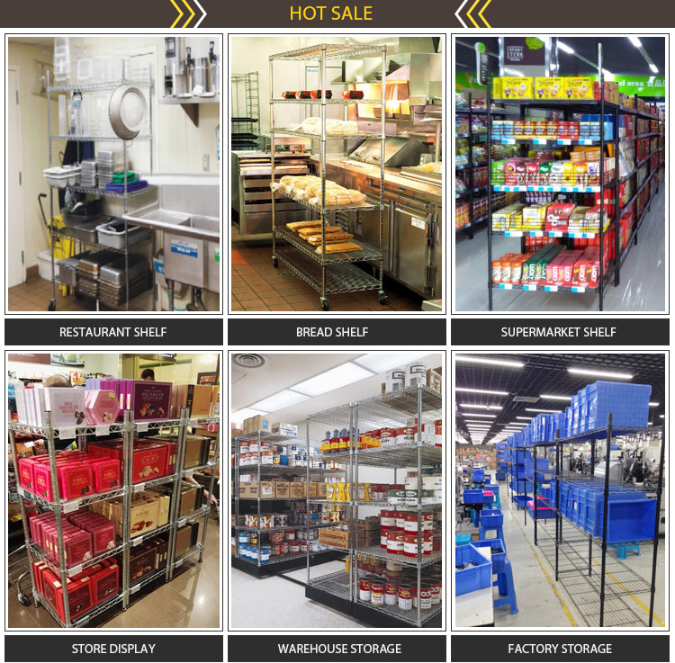 Epoxy Coated Metal Wire Display Shelving for Market & Showroom Application