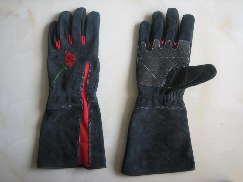 Black Cow Split Leather Gardening Work Glove