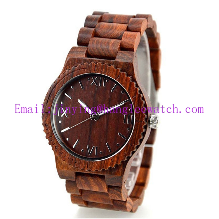 OEM Calendar Zebra Wooden Watch Pure Natural Wooden Watch