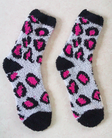 Lady Feather Bed Socks with Stripe Pattern