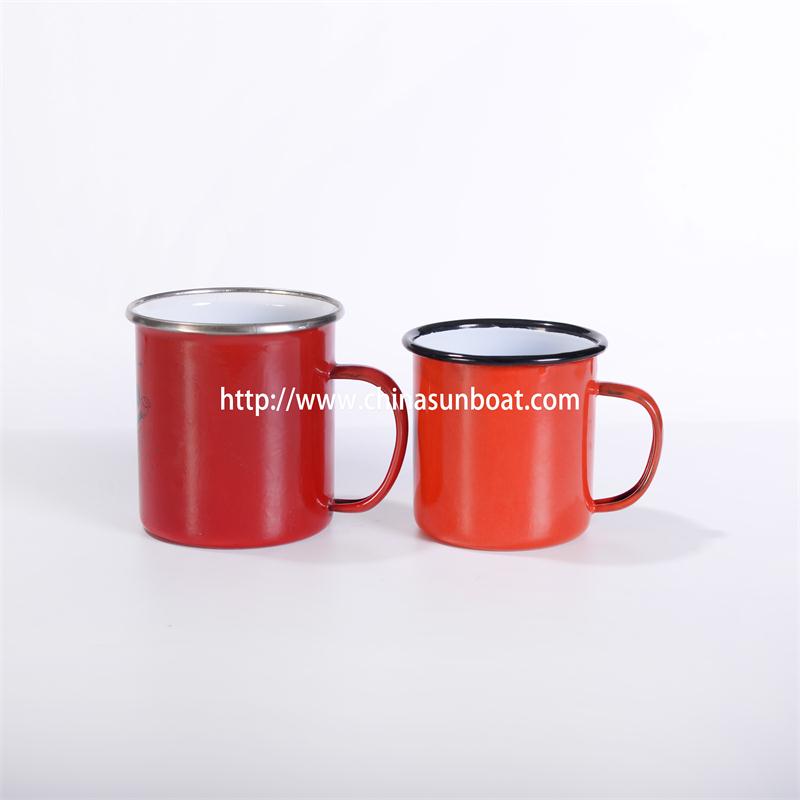 New Design Sunboat Enamel Mug High Quality Printed Kitchenware