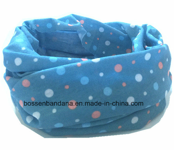 China Factory OEM Produce Polyester Multifunctional Outdoor Sports Girl's Blue Neck Tube Buff Scarf