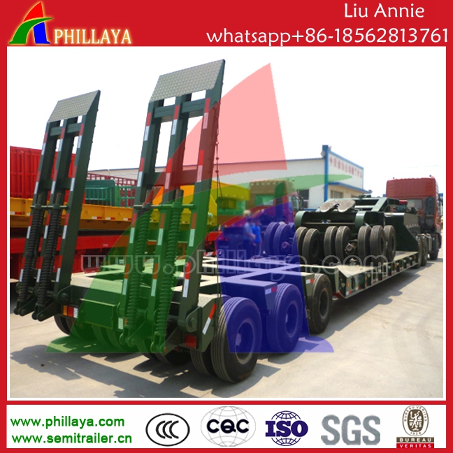 Diesel Type Modular Excavator Heavy Machine Transport Lowbed Semi Trailer Heavy Duty Truck