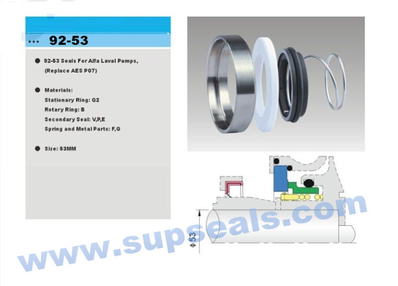 Advanced Mechanical Seal for Emu Apv Alfa Laval Sanitary Pump