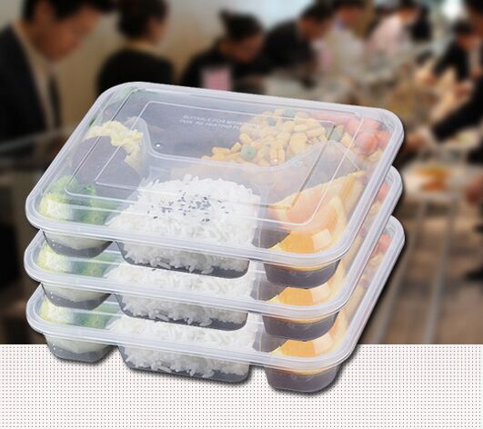 Disposable 6 Compartment Bento/Meal/Peanuts Box with Clear Lids/Cover