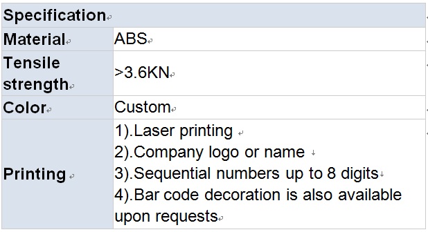 Custom Safety Container Cable Seals JCCS-101