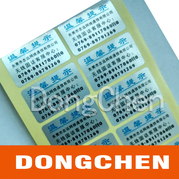 Silver Film Silkscreen Printing Rolling Daily Chemical Sticker