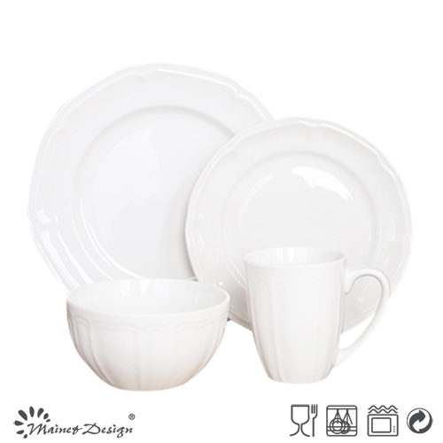 16PCS White Porcelain Dinner Set Wholesale