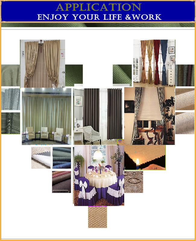 Jacquard Polyester Flame-Resistant Coating Flocking Blind Curtain  Fabric with Superb quality