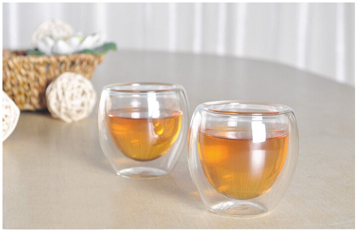 Glass Double Wall Cup 80ml Glass Cup (XLSC-001 80)