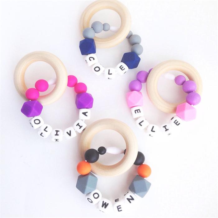 Silicone Teething Ring No BPA Food Grade Safe Silicone Teether,