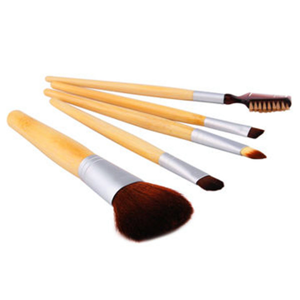 5PCS Bamboo Handle Synthetical Eyebrow Brush Disposable