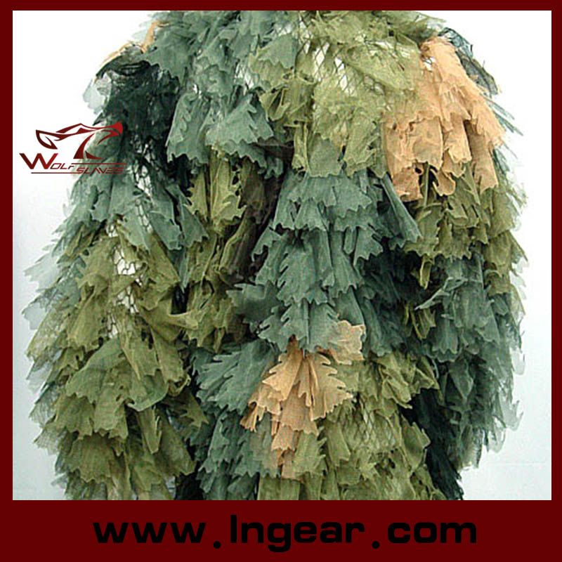 Camouflage Clothing Ghillie Suit Leaf Ghillie Suit for Wargame Use