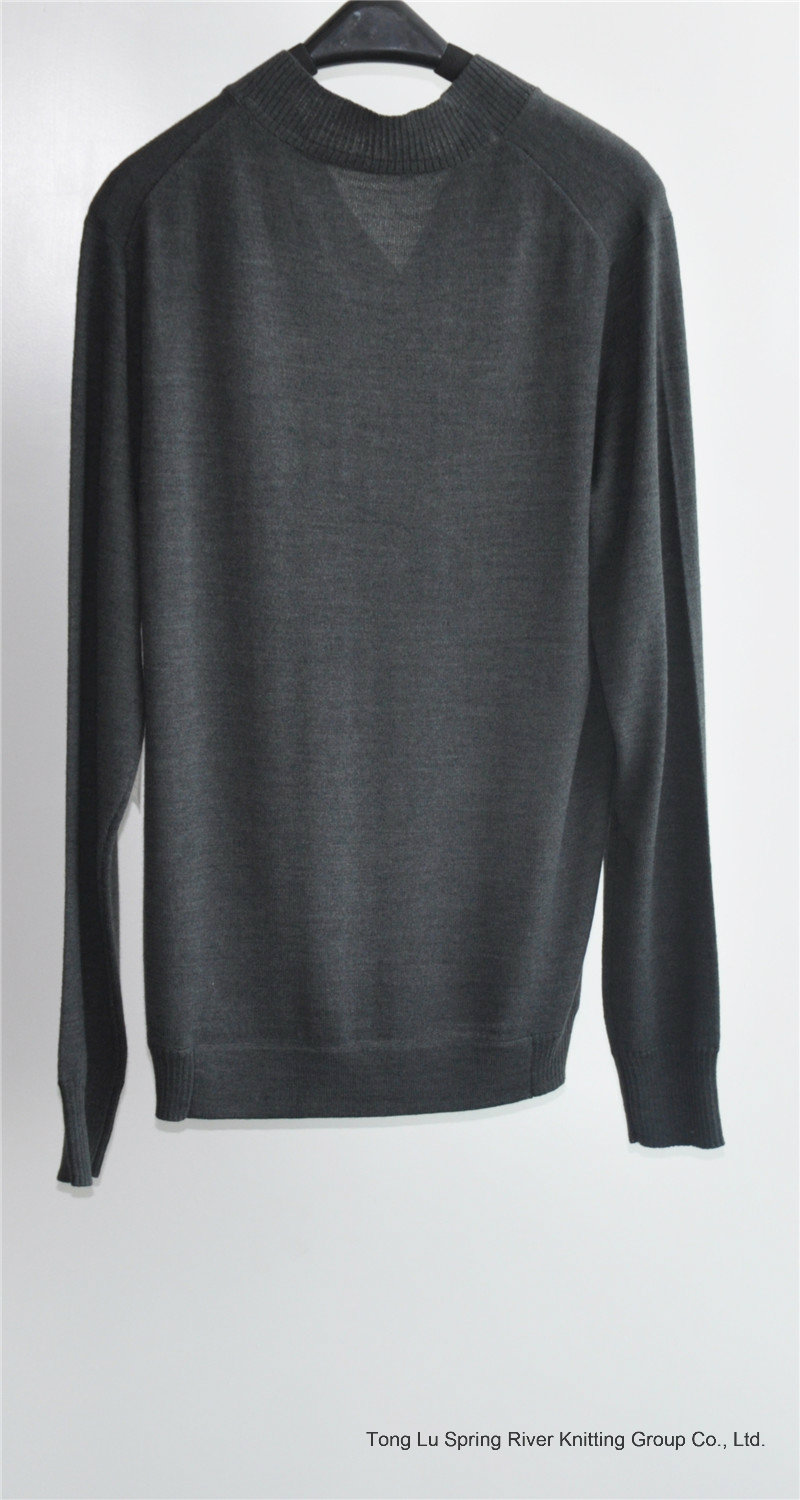 Men V-Neck Pure Color Knit Pullover Sweater