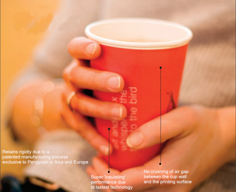 Biodegradable Disposable Double Wall Insulated Paper Cups