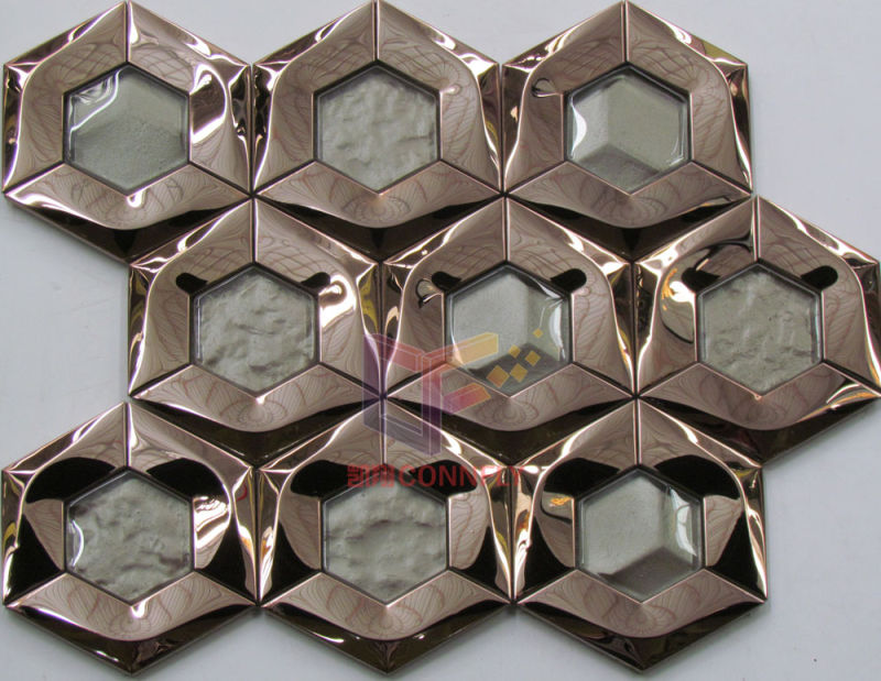 Copper Made Hexagon Shape Mosaic for Wall Decoration (CFM1025)