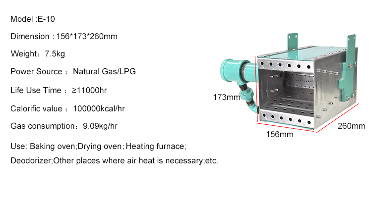 New Type Industrial Air Burner for Metal Surface Treatment Drying