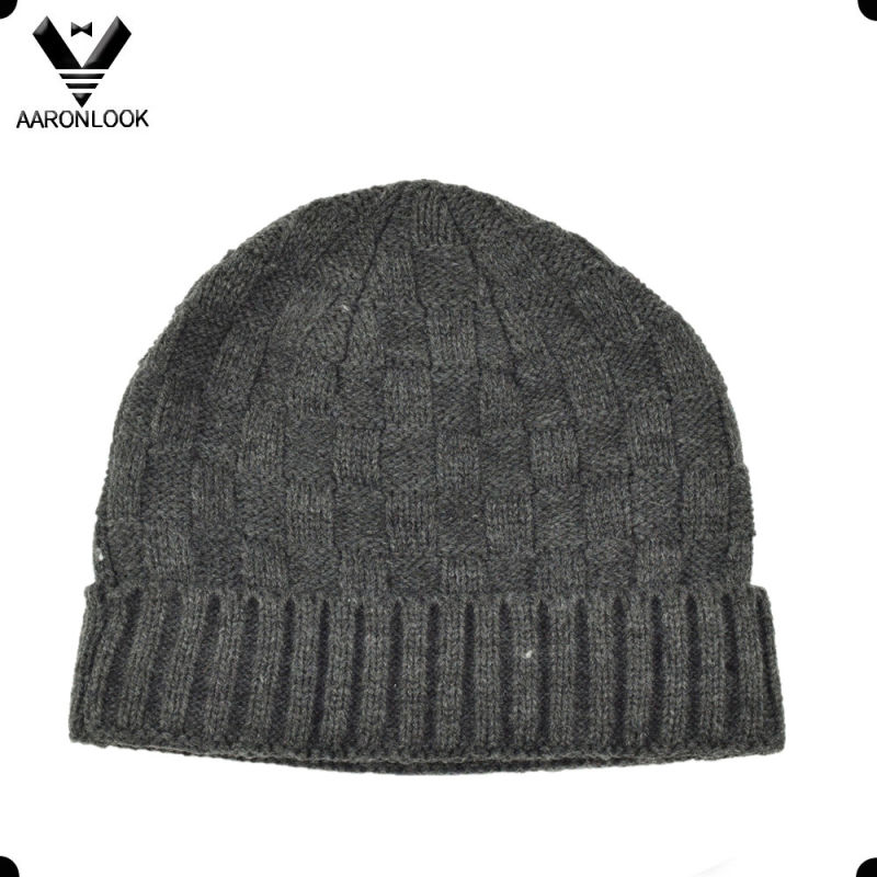 Men's Jacquard Cuff Knit Beanie with Brim