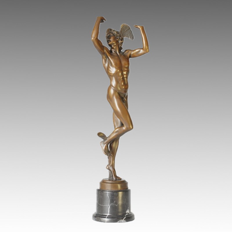 Myth Bronze Garden Sculpture Commerce God Hermes Deco Brass Statue TPE-161