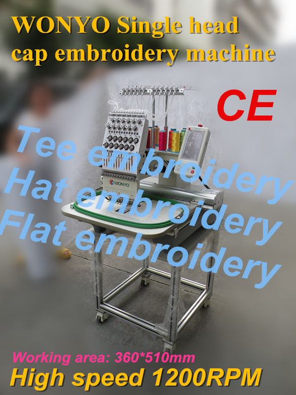 Commercial Computer Single Head Embroidery Machine for Cap T-Shirt Embroidery