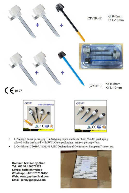 Disposable Surgical Laparoscopic Trocar Kit with Shielded Blade