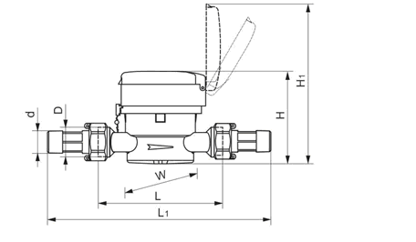 Single Jet Water Meter (D4-8+1-2)