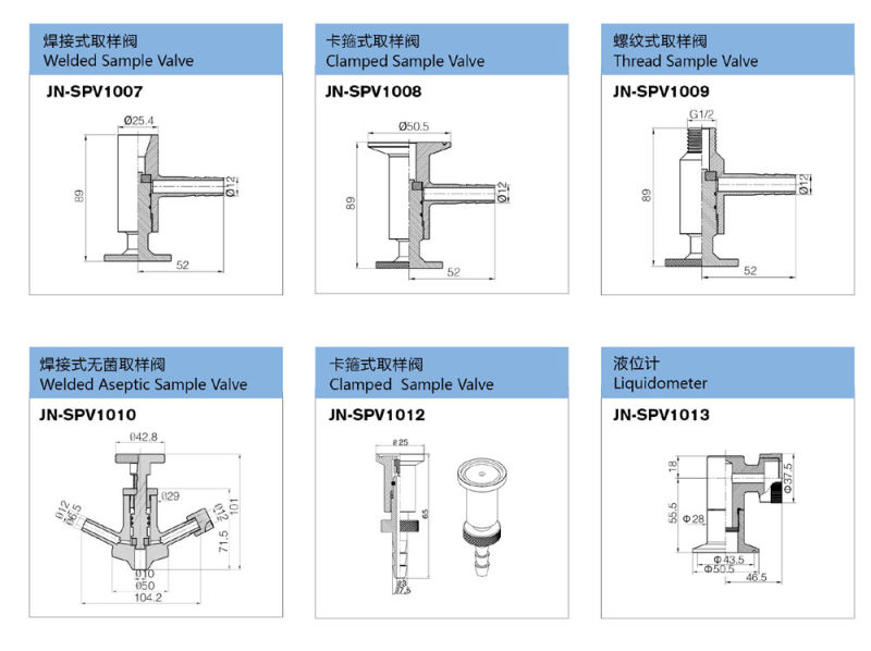 Stainless Steel Sanitary Normal Type Threading Sample Cock (JN-SPV1003)