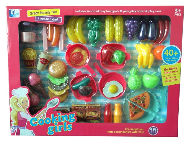 Kitchen Cooking Cutting Food Play Toys for Kids