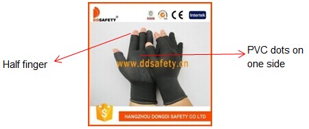 Nylon Polyester Knitted Gloves with Half Finger Dkp529