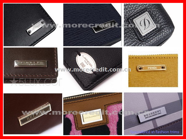 High Quolity Wallet Metal Logo Badge in Shiny Gold Finish