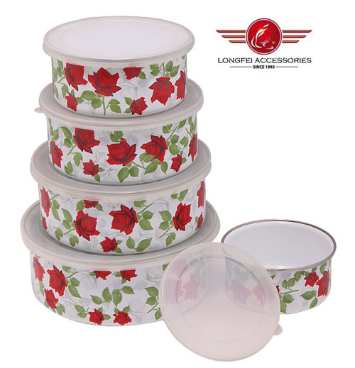 2014 New Style High Quality Enamel Bowl with Lid