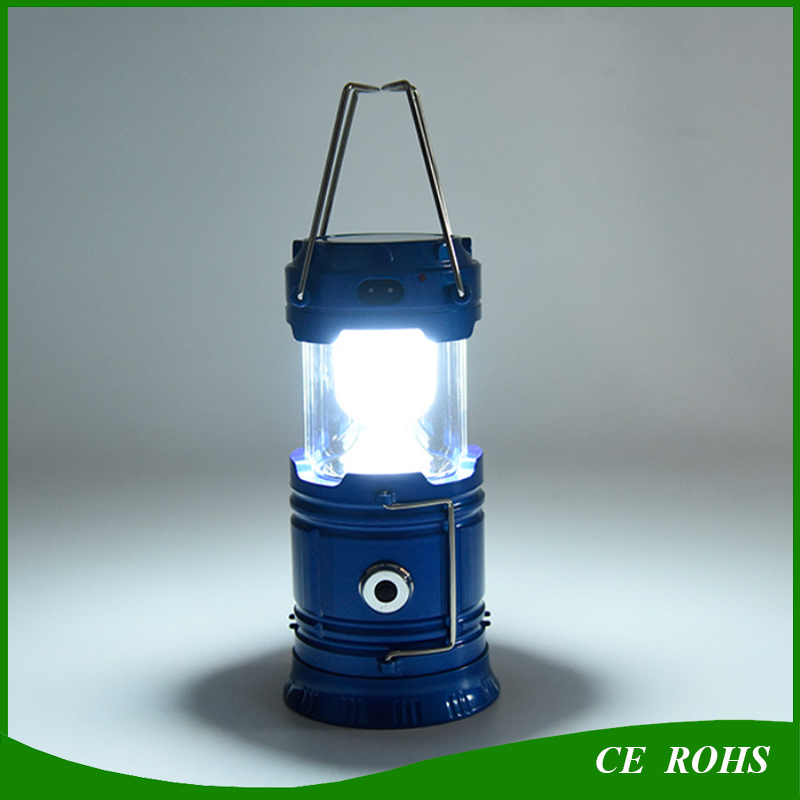 Foldable Solar Camping Torch Emergency Light Rechargeable Solar Lantern with USB Output Function