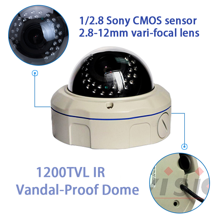 1200tvl IR Vandalproof IR CCTV Dome Security Camera (D14)