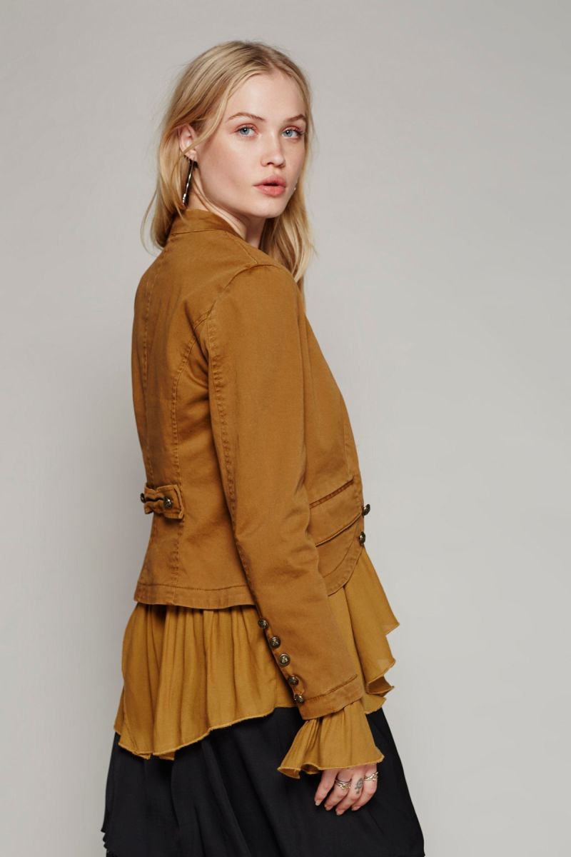 Military Inspired Cropped Wool Fashion Jacket