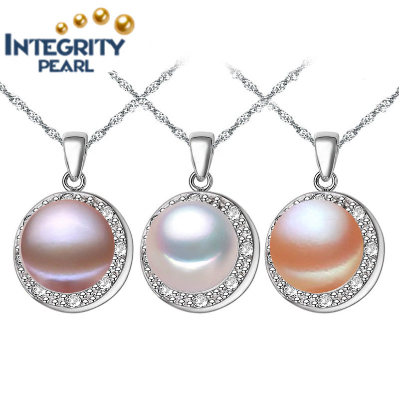 AAA Semi Round 9-10mm Simple Freshwater Pearl Pendant