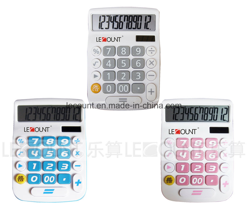 12 Digits Dual Power Desktop Calculator with Big LCD Display and Big Keys (LC201-12D)